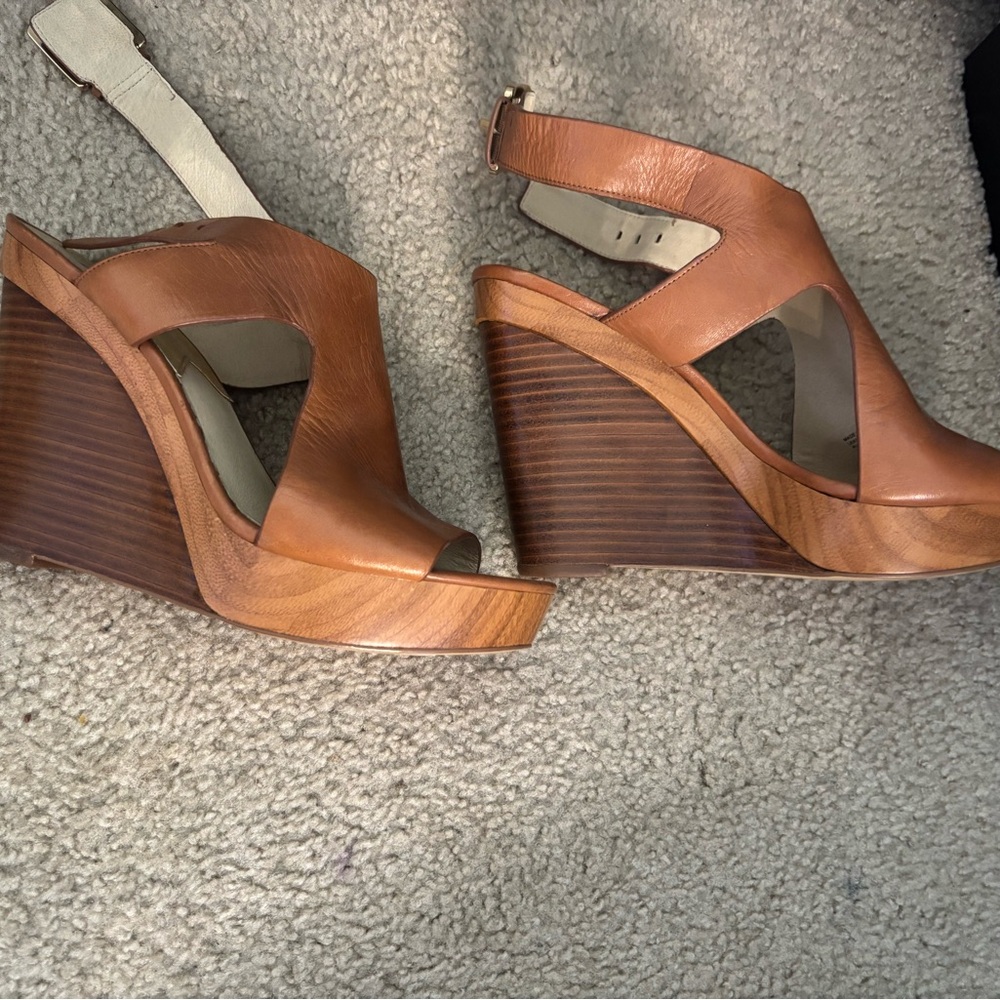 MICHAEL Michael Kors Tan and Brown Wedge Sandals